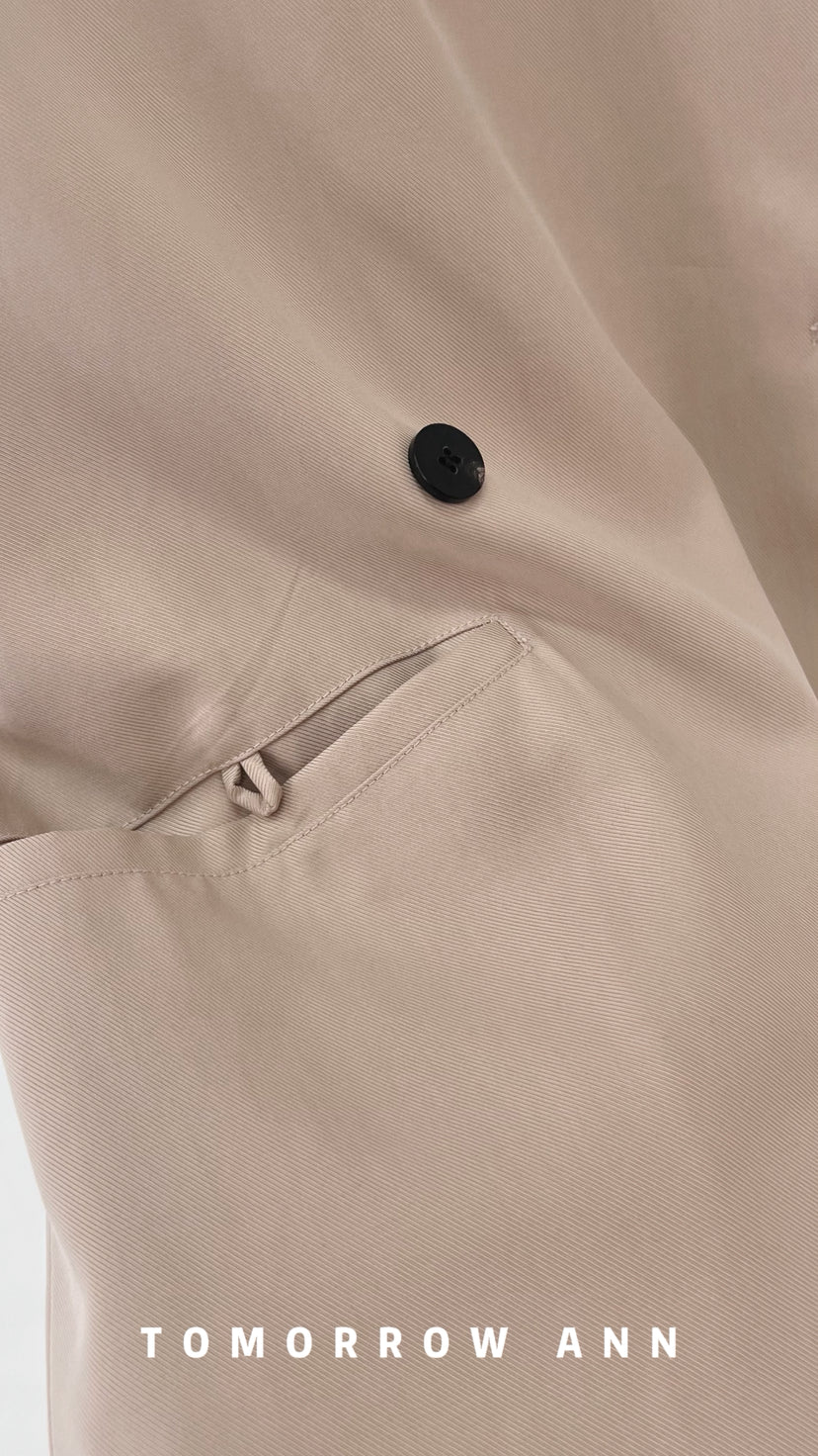 Spring 2026! [TOMORROW ANN] Designer Elegant Long Versatile Trench Coat (with Belt) 12871# OZQ