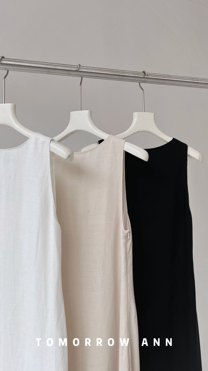 TOMORROW ANN 2026 Early Spring Minimalist V-Neck Loose Fashion Maxi Dress