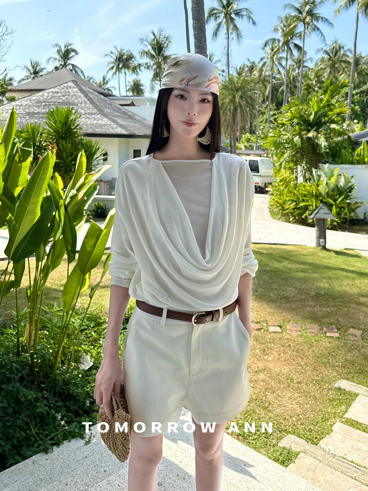 2026 Early Spring! 【TOMORROW ANN】 Elegant Ruched Slim-Fit Fashion Blouse 12626# OZQ