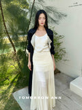 TOMORROW ANN 2026 Spring Collection! Elegant Relaxed Contrast Lapel Long Trench Coat with Belt