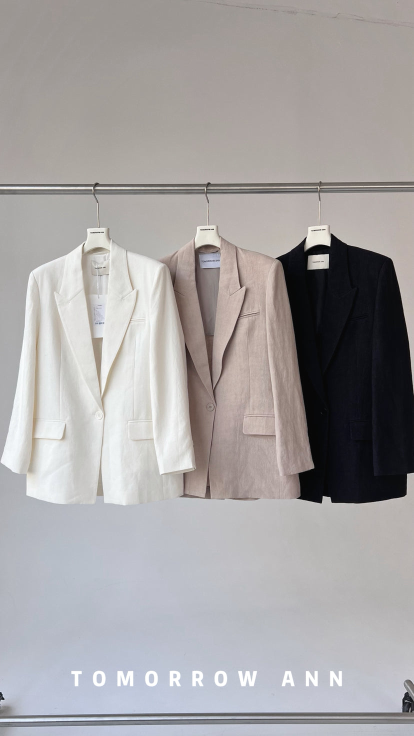 TOMORROW ANN Women's Minimalist Commuter Solid Blazer - 2026 Early Spring Collection