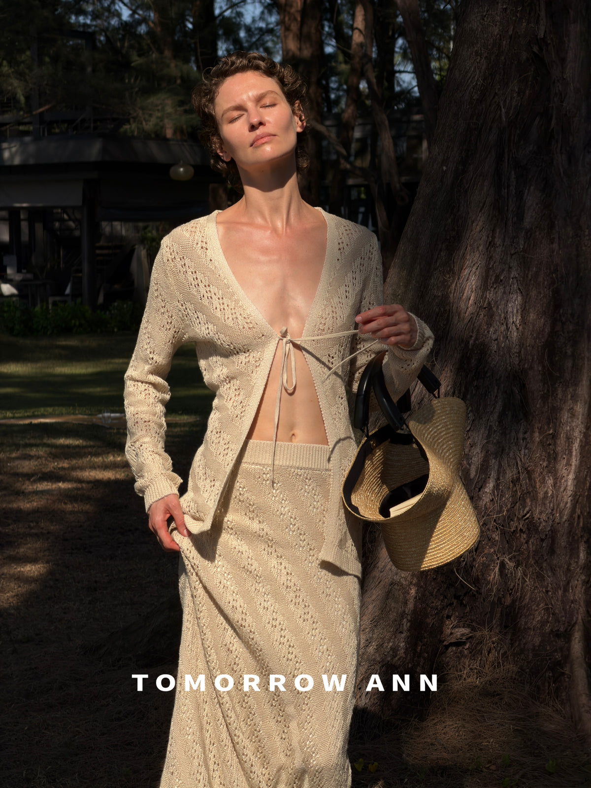 Tomorrow Ann Elegant V-Neck Tie-Front Designer Knit Cardigan - 2026 Early Spring Collection