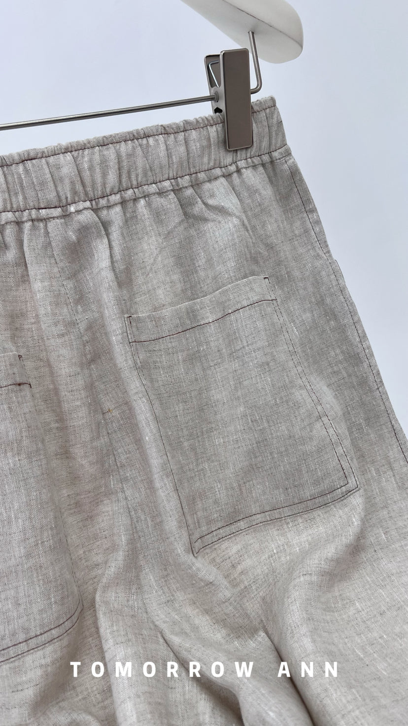 TOMORROW ANN Old Money Aesthetic Wide-Leg Linen Casual Pants - Early Spring 2026 Collection