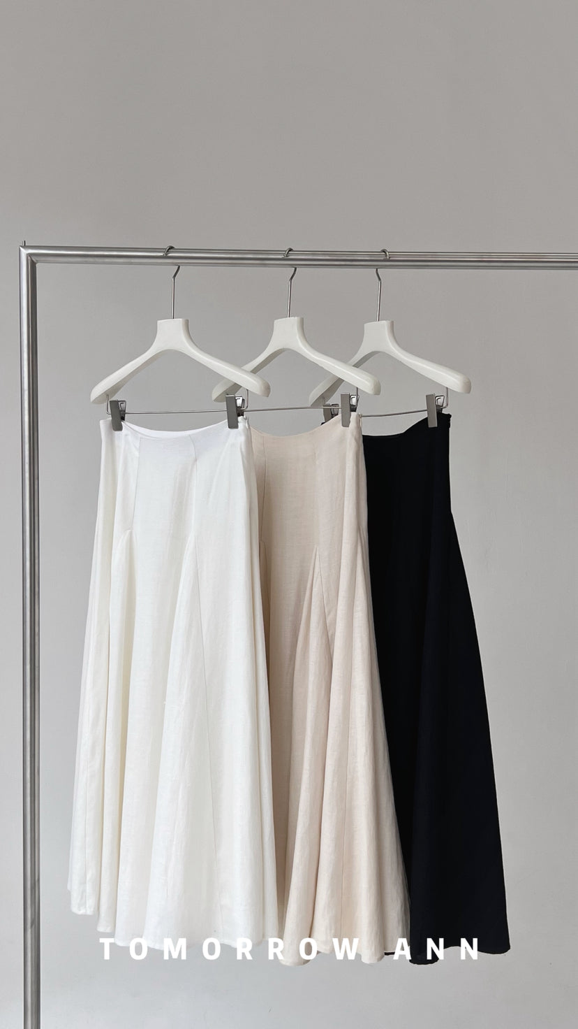 TOMORROW ANN Early Spring Elegant Pleated A-Line Midi Skirt - Slimming Lazy Style Chic Skirt