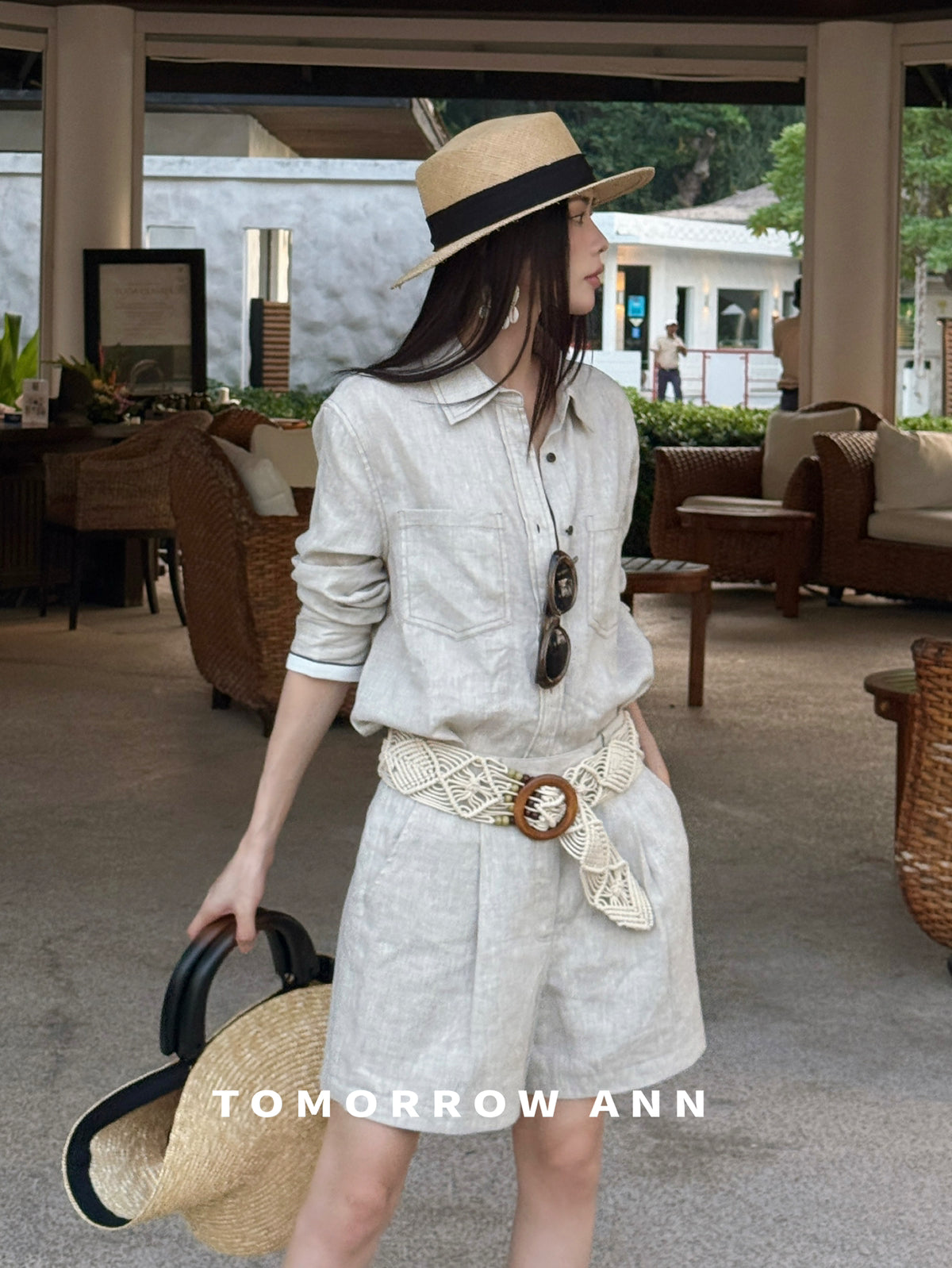 TOMORROW ANN Premium Linen Shirt - 2026 Spring Old Money Aesthetic Quiet Luxury Loose Blouse