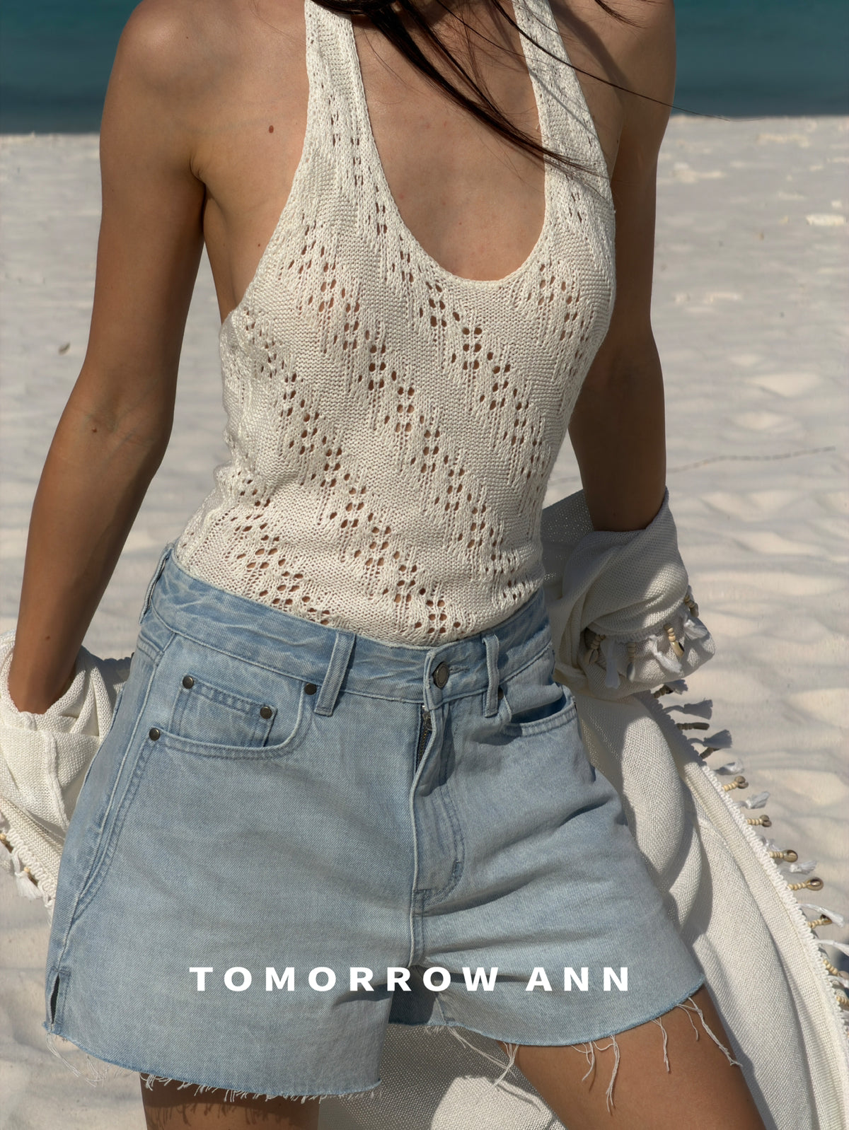 TOMORROW ANN High-Waisted Washed Denim Shorts - Versatile Spring Casual Essentials