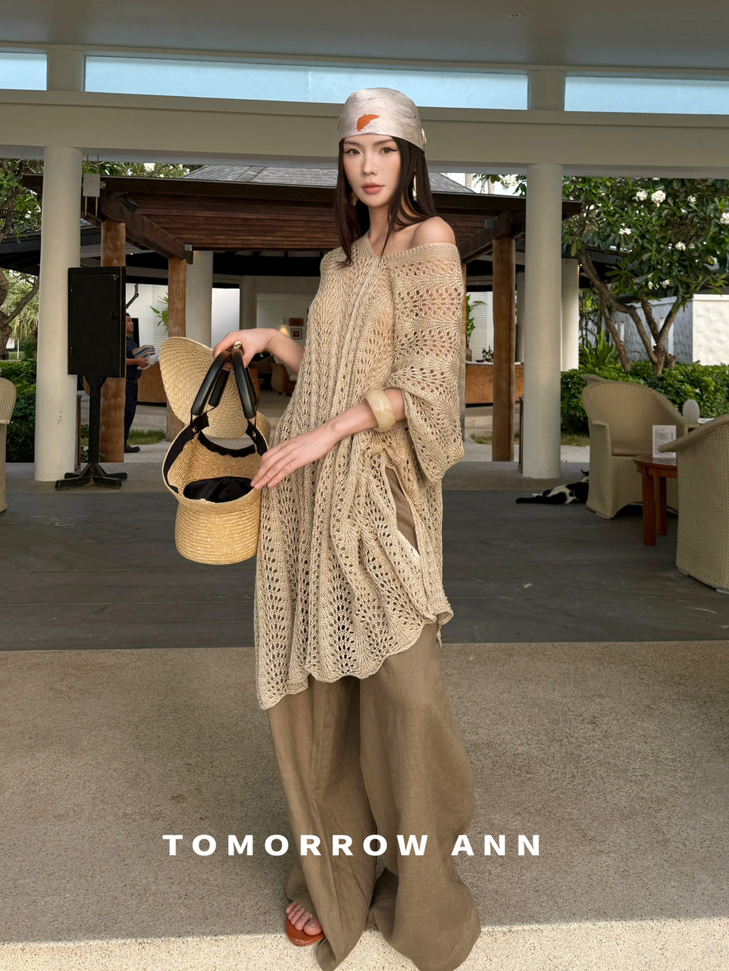 Spring 2026! 【TOMORROW ANN】Color-Block Webbing Decorated Casual Pants 12513# OZQ