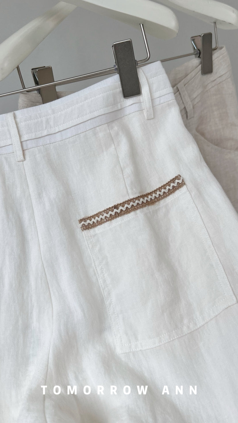 TOMORROW ANN Early Spring 2026 Embroidered Wide-Leg Casual Pants - Quiet Luxury Style
