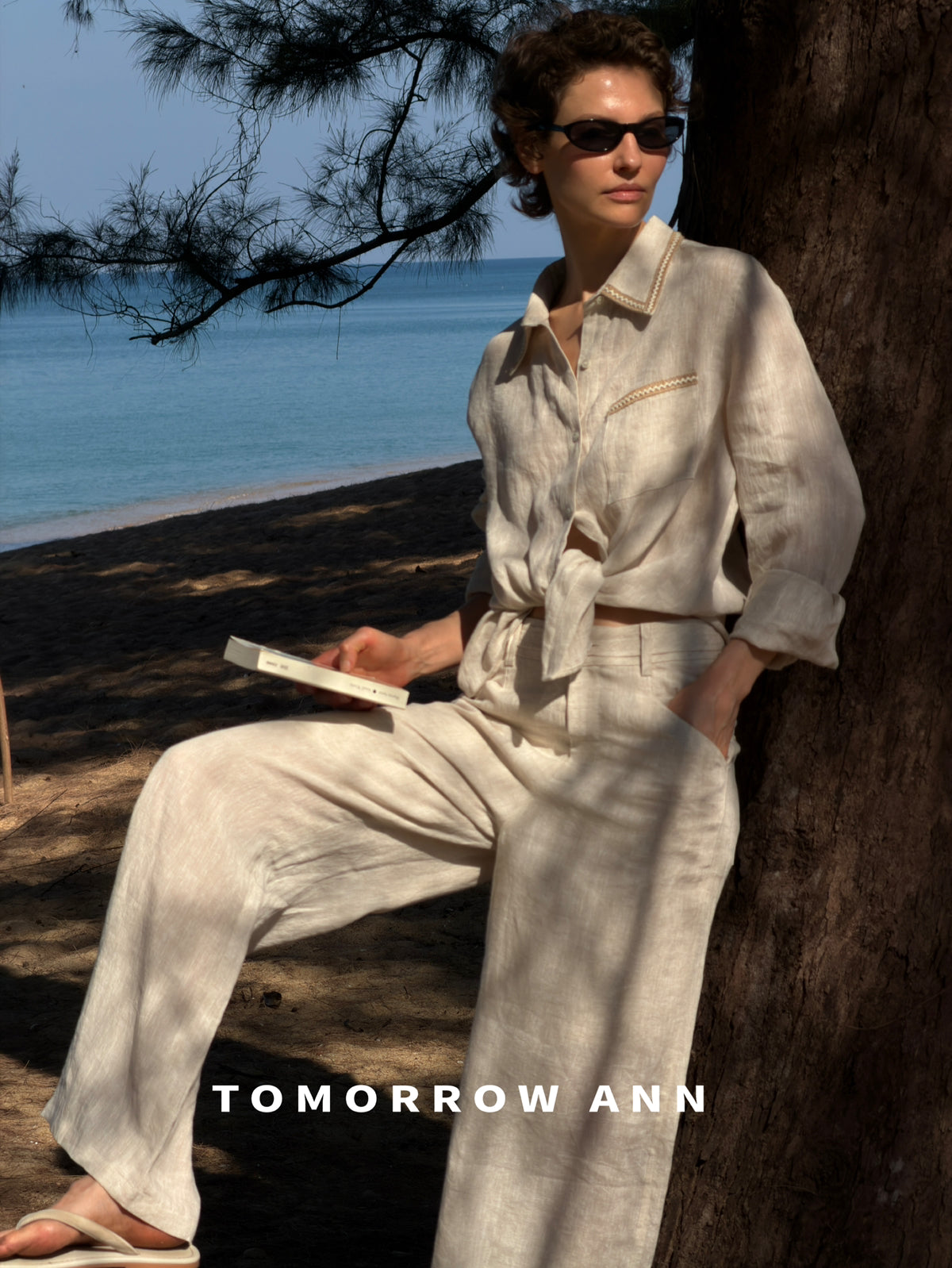 TOMORROW ANN Early Spring 2026 Embroidered Wide-Leg Casual Pants - Quiet Luxury Style