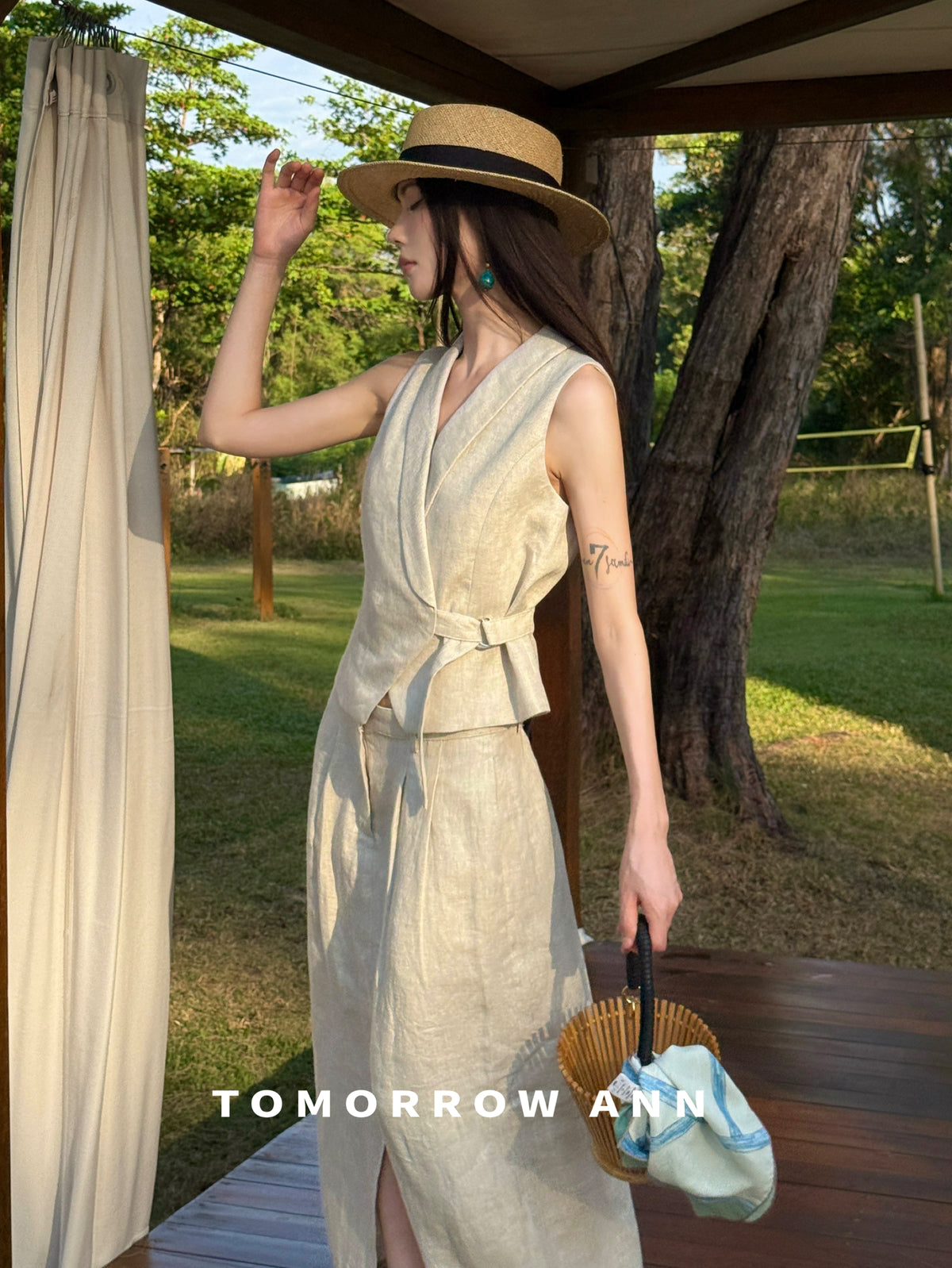 TOMORROW ANN Early Spring 2026 Elegant A-Line Midi Skirt - Slimming High-End Casual Designer Skirt