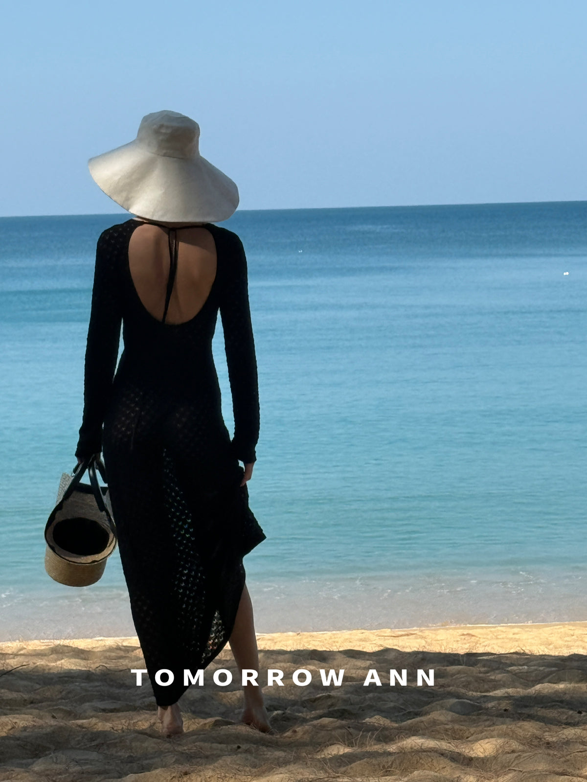 Early Spring 2026! 【TOMORROW ANN】 Hollow-out Open Back Slim Fit Maxi Dress (Contains 15% Wool) 12751# OZQ