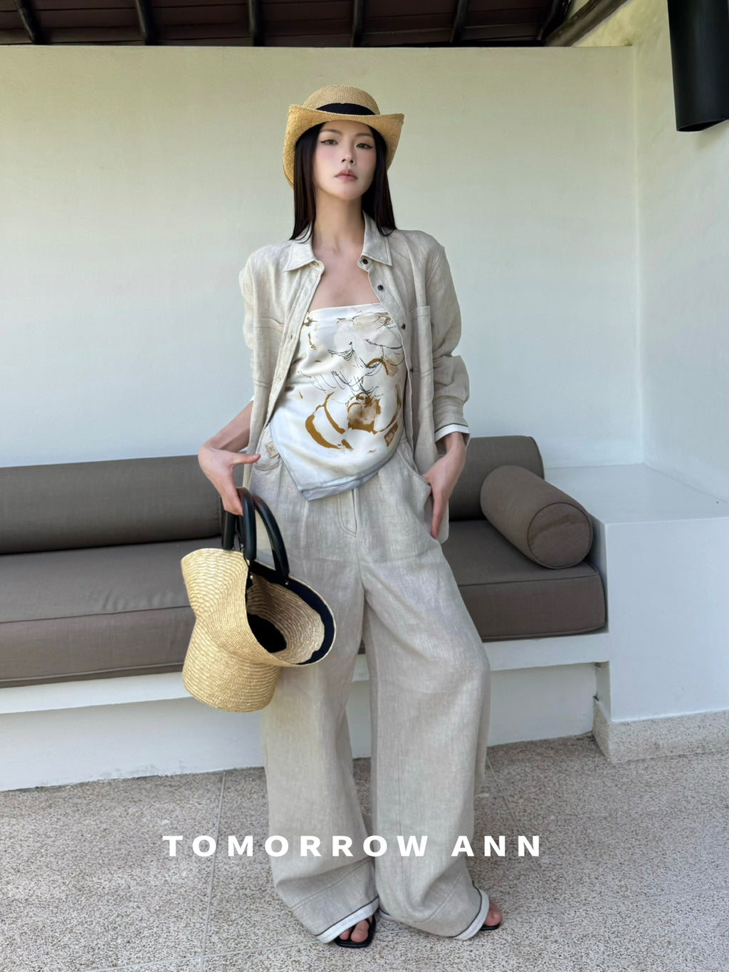 TOMORROW ANN Premium Linen Shirt - 2026 Spring Old Money Aesthetic Quiet Luxury Loose Blouse