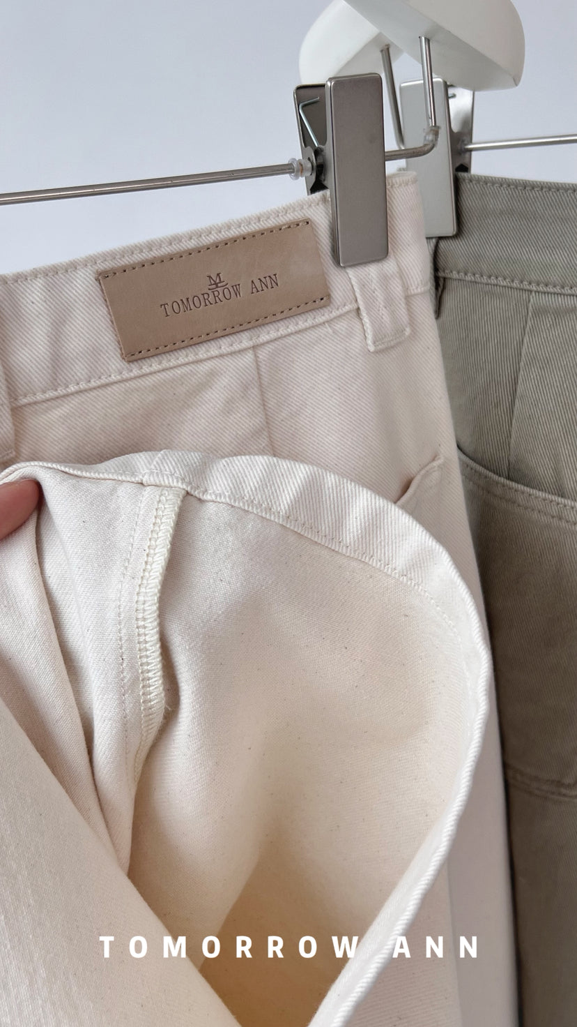 TOMORROW ANN Premium Relaxed Washed Denim Jeans - Spring 2026 High-End Straight Leg Trousers