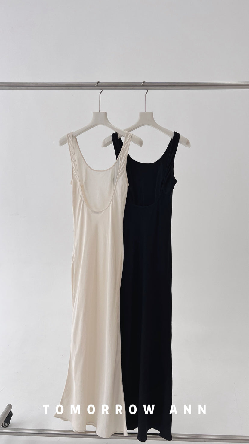 Tomorrow Ann 2026 Early Spring Minimalist Elegant Backless Maxi Vest Dress
