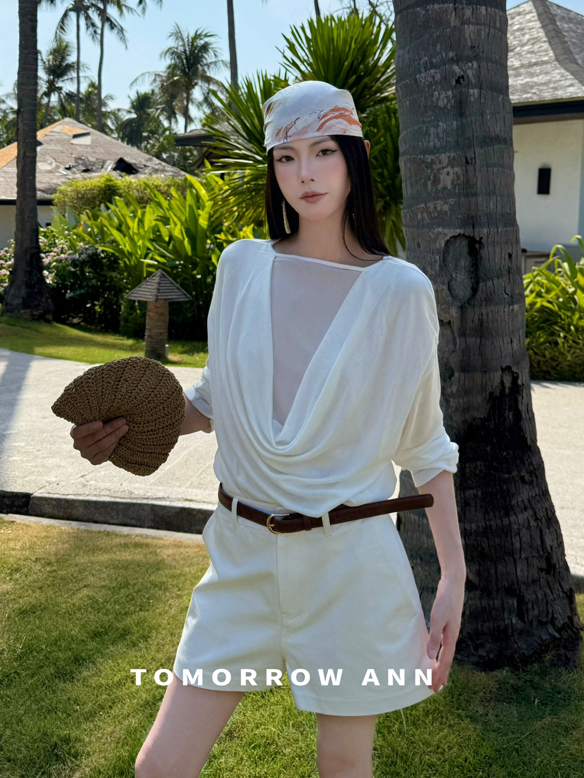 2026 Early Spring! 【TOMORROW ANN】 Elegant Ruched Slim-Fit Fashion Blouse 12626# OZQ
