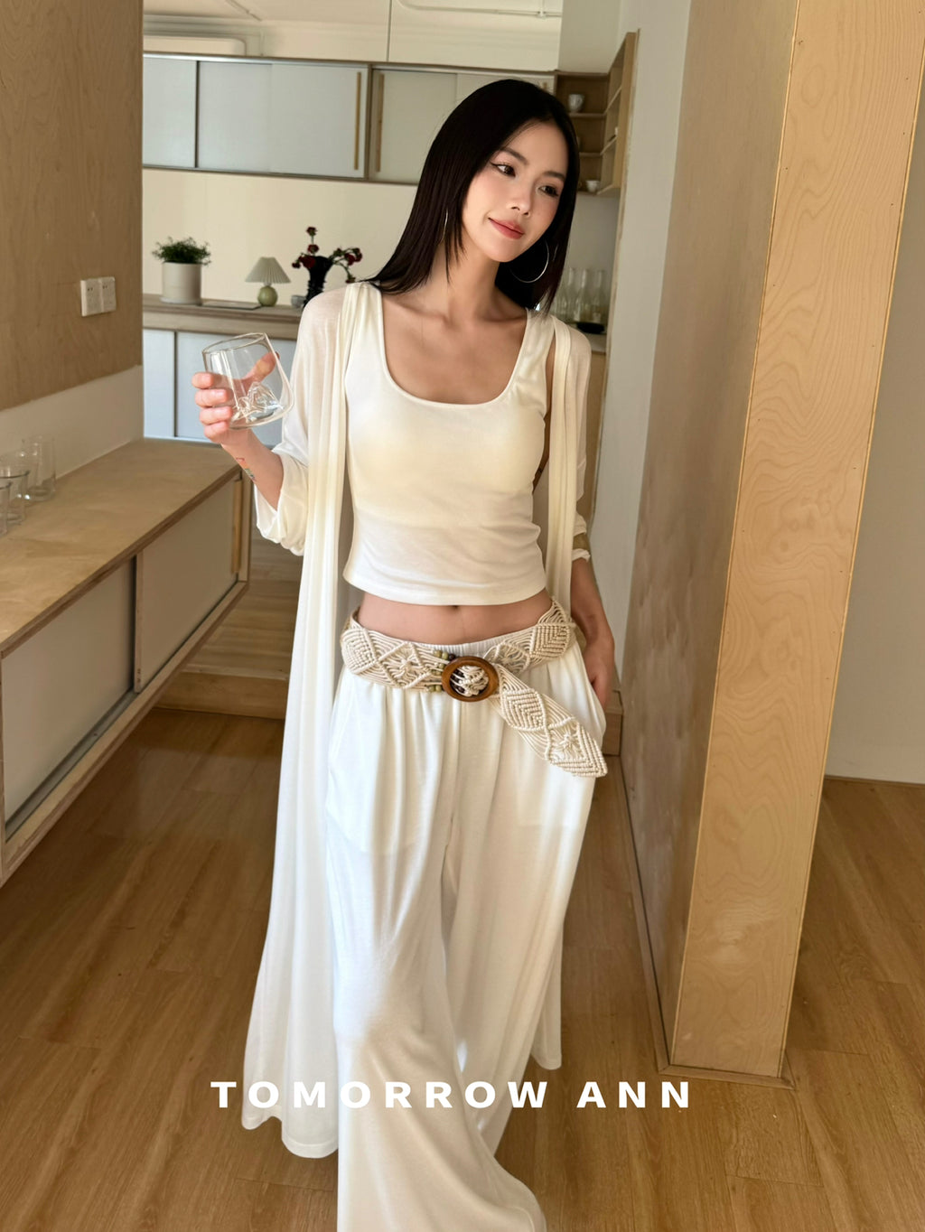TOMORROW ANN 2026 Early Spring High-Waist Elastic Slimming Casual Pants