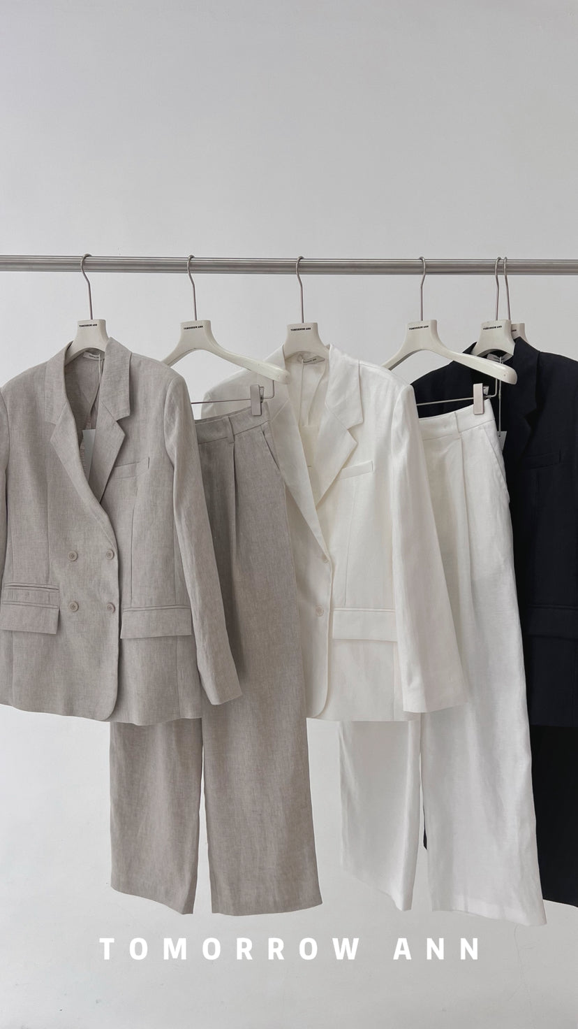 Early Spring 2026! 【TOMORROW ANN】Elegant Linen Commuter Fashion Wide-Leg Trousers 12628# OZQ
