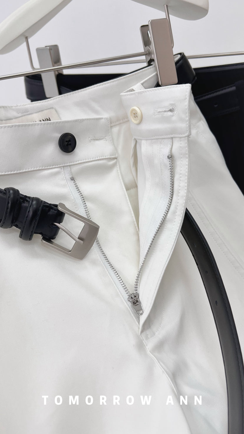 Early Spring '26! 【TOMORROW ANN】Silhouette Curved Versatile Ankle-Length Casual Pants (with Belt) 12722# OZQ