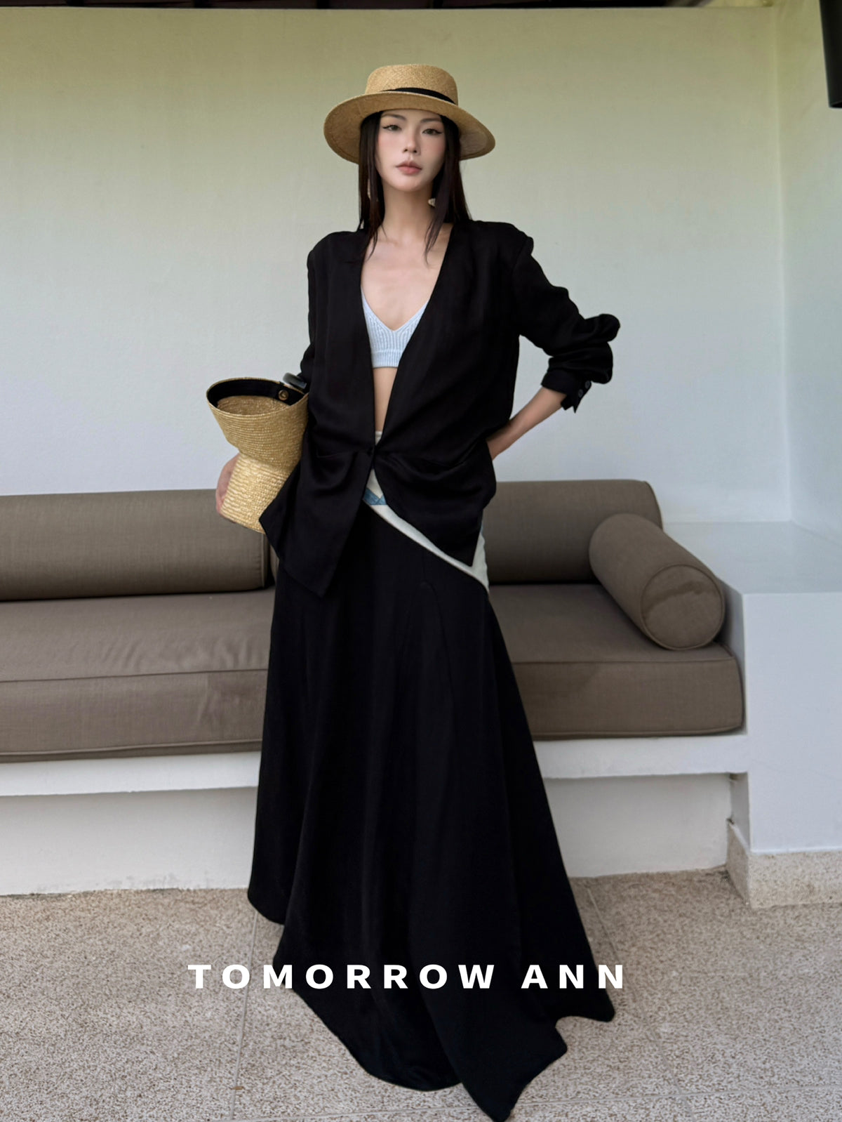 TOMORROW ANN Early Spring Elegant Pleated A-Line Midi Skirt - Slimming Lazy Style Chic Skirt