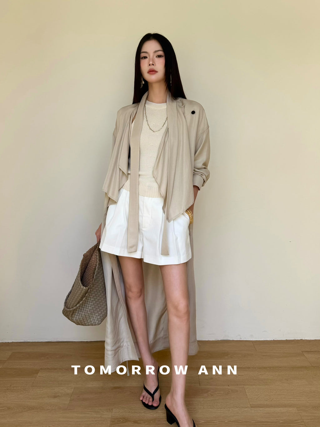 2026 Early Spring! 【TOMORROW ANN】 Minimalist Loose Drape Trench Coat (Contains 7.7% Sheep Wool) 12680# OZQ