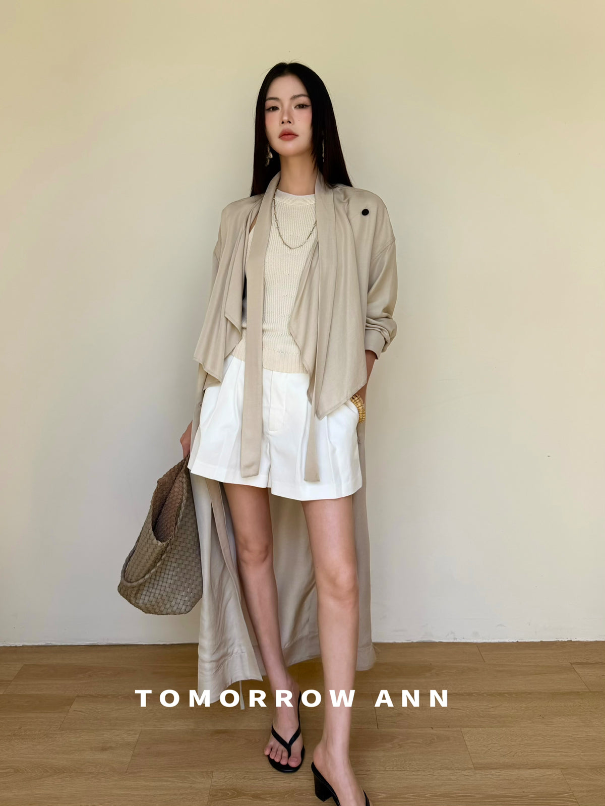 2026 Early Spring! 【TOMORROW ANN】 Minimalist Loose Drape Trench Coat (Contains 7.7% Sheep Wool) 12680# OZQ