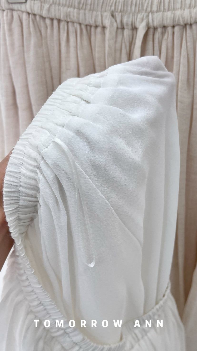 TOMORROW ANN Elegant High-Waist A-Line Maxi Skirt with Minimalist Drawstring – 2026 Spring Fashion