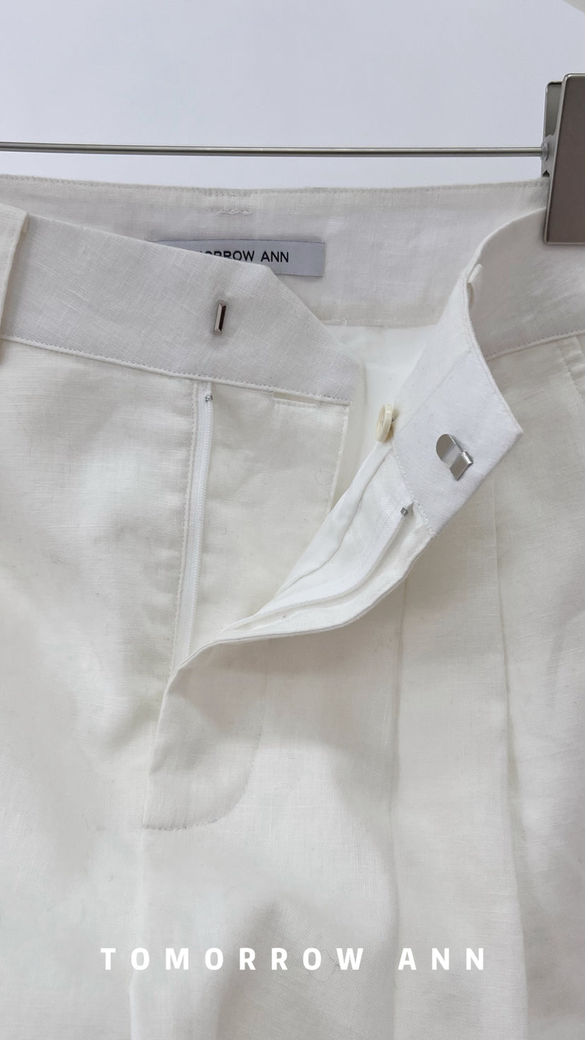 TOMORROW ANN Premium Linen Straight-Leg Relaxed Fit Casual Pants for Women - 2026 Spring Collection