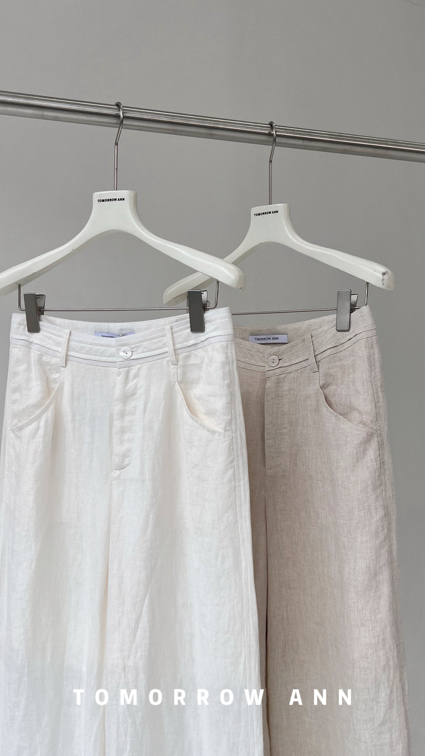 TOMORROW ANN Early Spring 2026 Embroidered Wide-Leg Casual Pants - Quiet Luxury Style