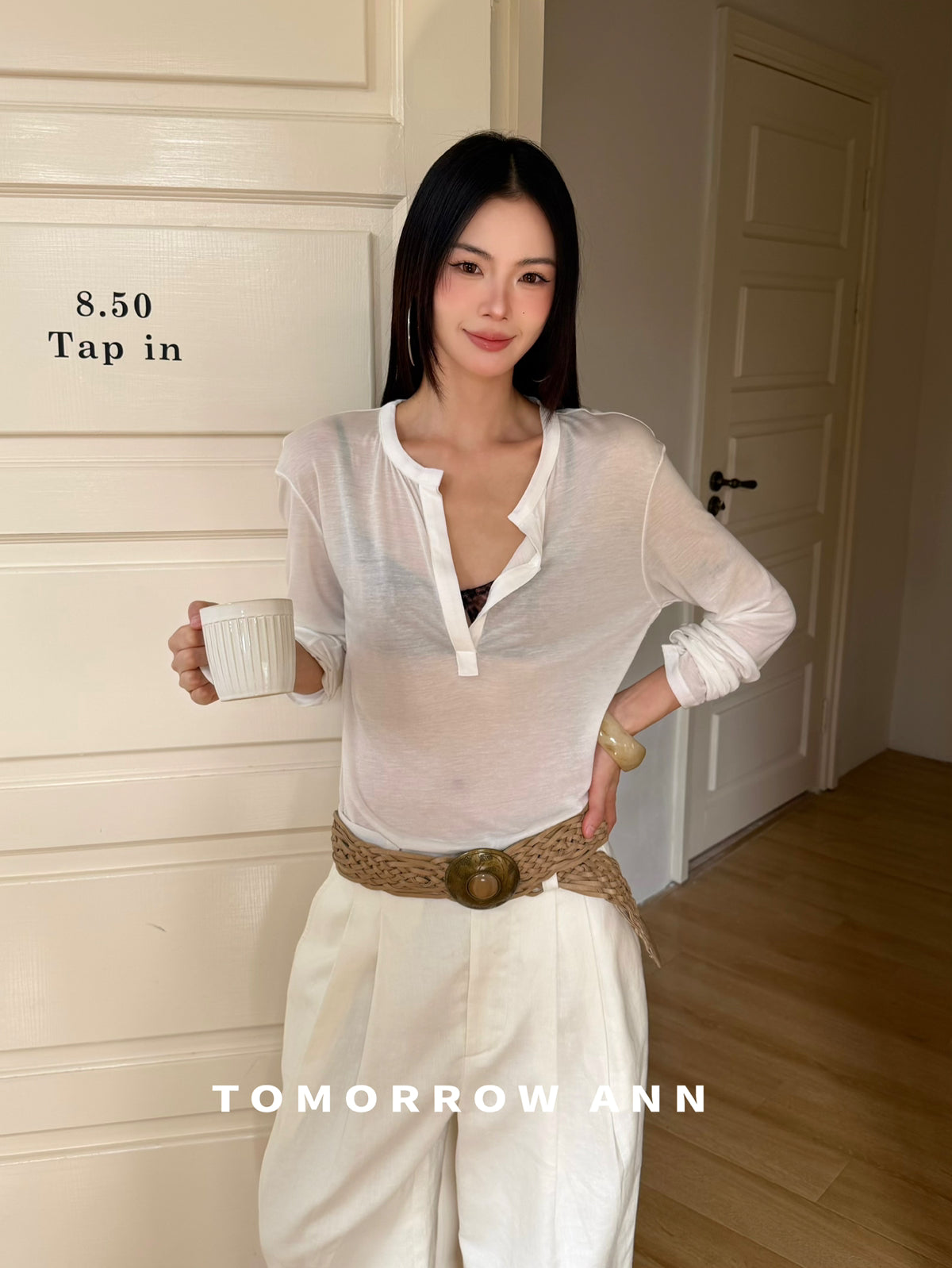 TOMORROW ANN Spring 2026 Premium Soft Cotton Everyday Essential Long Sleeve Base Layer Top