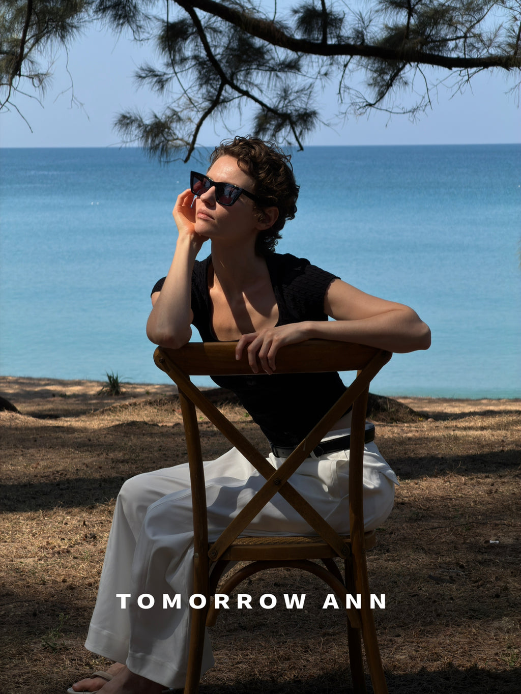 TOMORROW ANN Summer Square Neck Slim Fit Knit Top - Elegant Minimalist Short Sleeve Crop Top