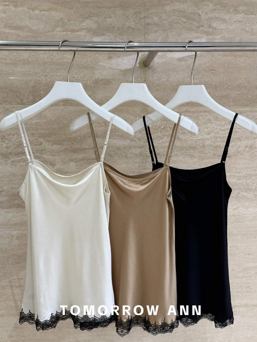 Autumn New Arrival! 【TOMORROW ANN】Spliced Lace Fashion Temperament Camisole Vest 11953# OZQ