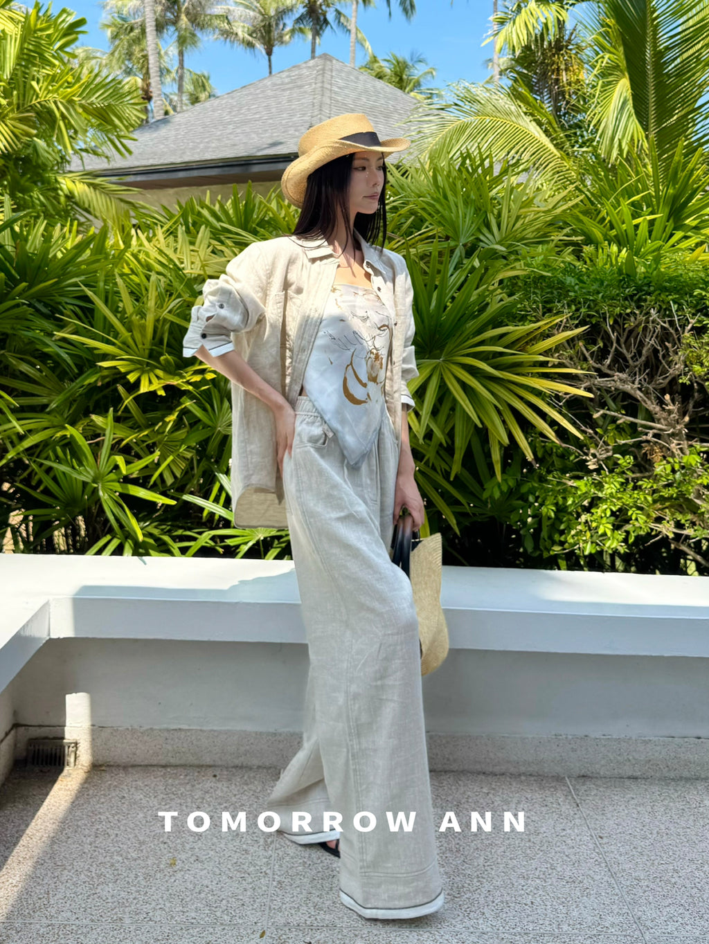 TOMORROW ANN Old Money Aesthetic Wide-Leg Linen Casual Pants - Early Spring 2026 Collection