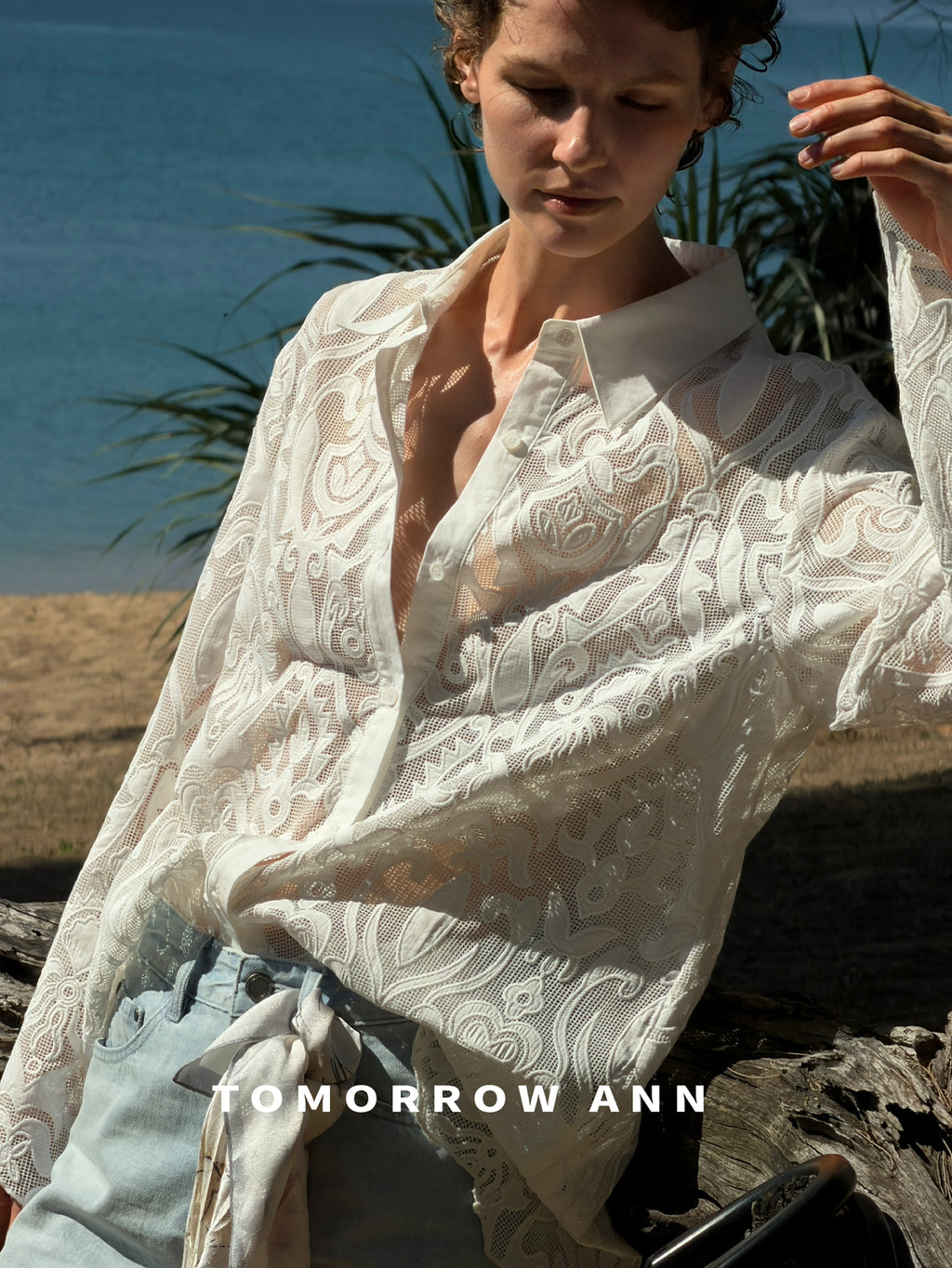 TOMORROW ANN Spring 2026 Elegant Embroidered Vacation Style Versatile Blouse