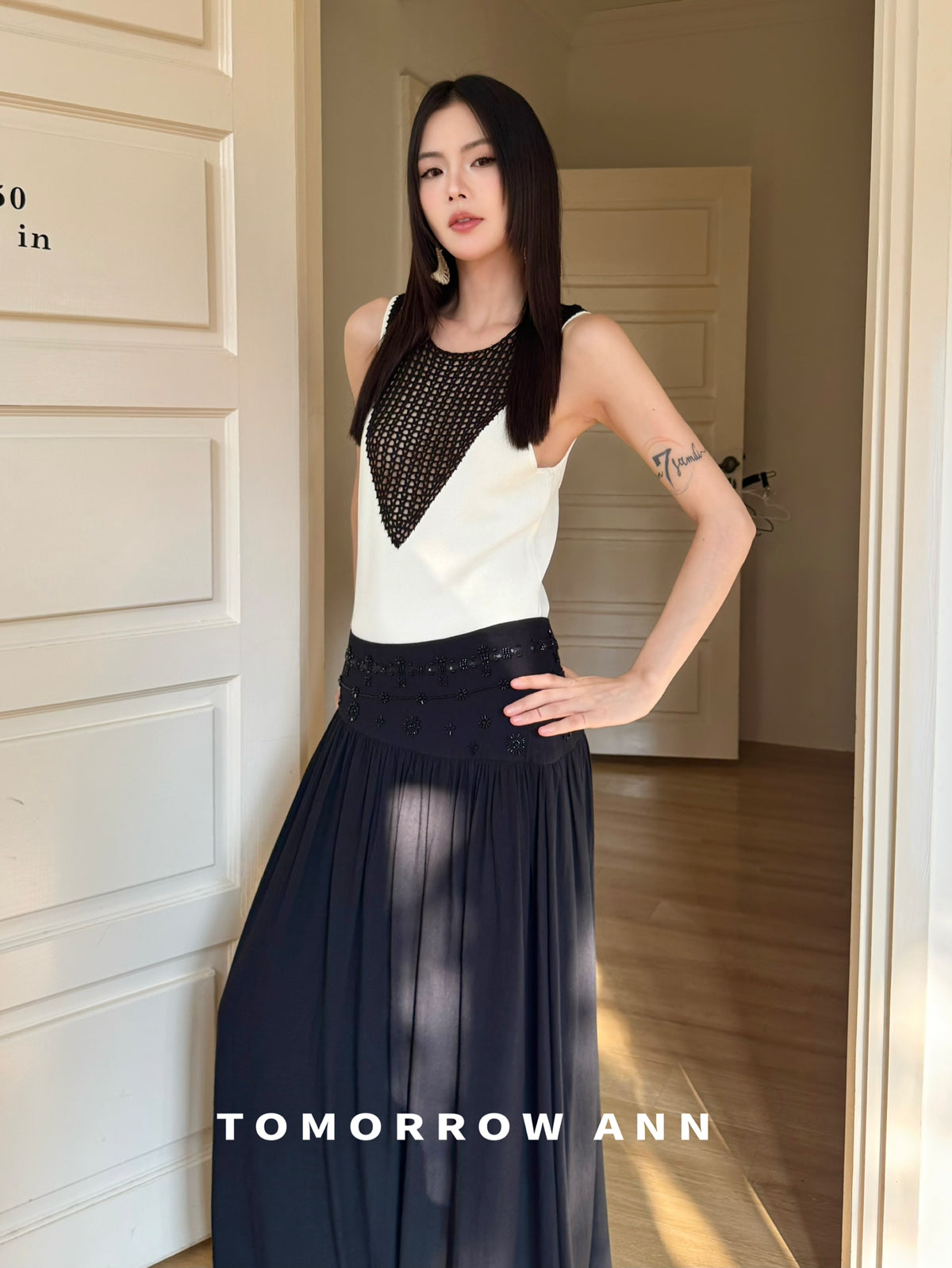 TOMORROW ANN Early Spring 2026 Crochet Patchwork Color-Block Fashion Vest