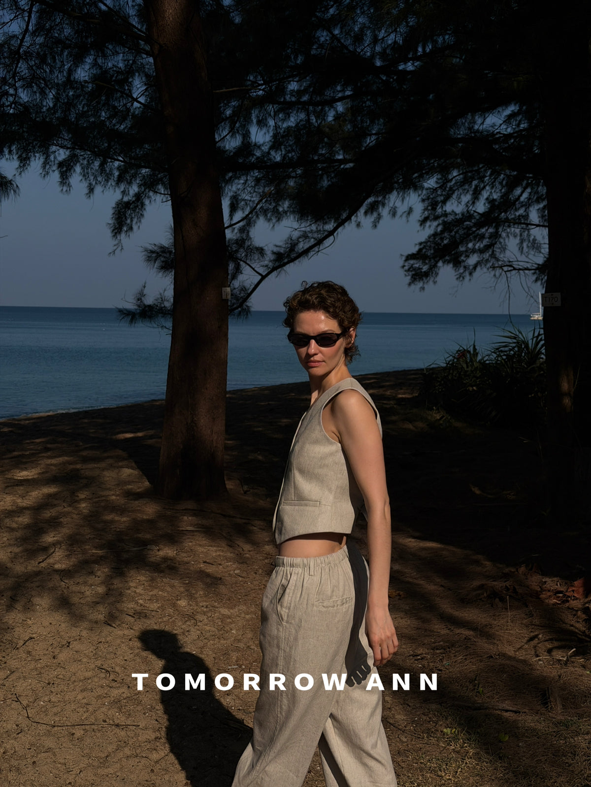 TOMORROW ANN Early Spring Minimalist Drawstring Fashion Casual Pants