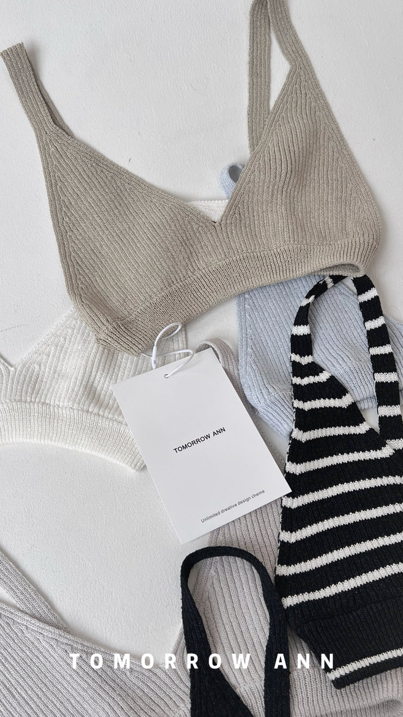 TOMORROW ANN 2026 Early Spring Premium Paper Yarn Slim Fit Knitted Camisole Vest