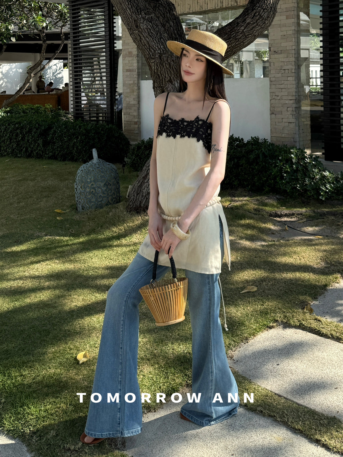 Tomorrow Ann Elegant Lace Patchwork Cami Top for Women - Spring 2026 New Arrival