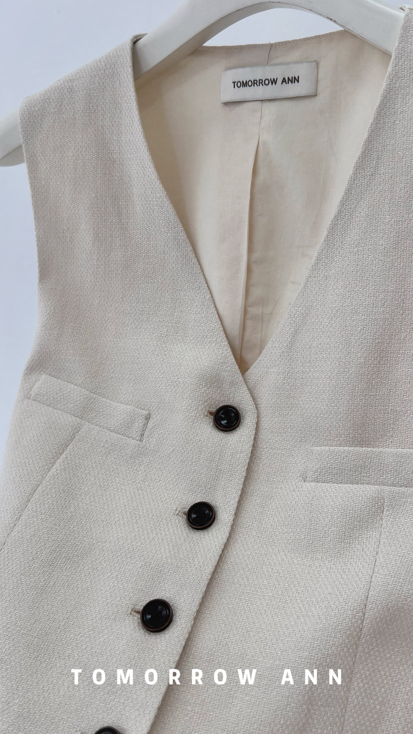 TOMORROW ANN 2026 Early Spring Designer V-Neck Commuter Vest - Chic Urban Style