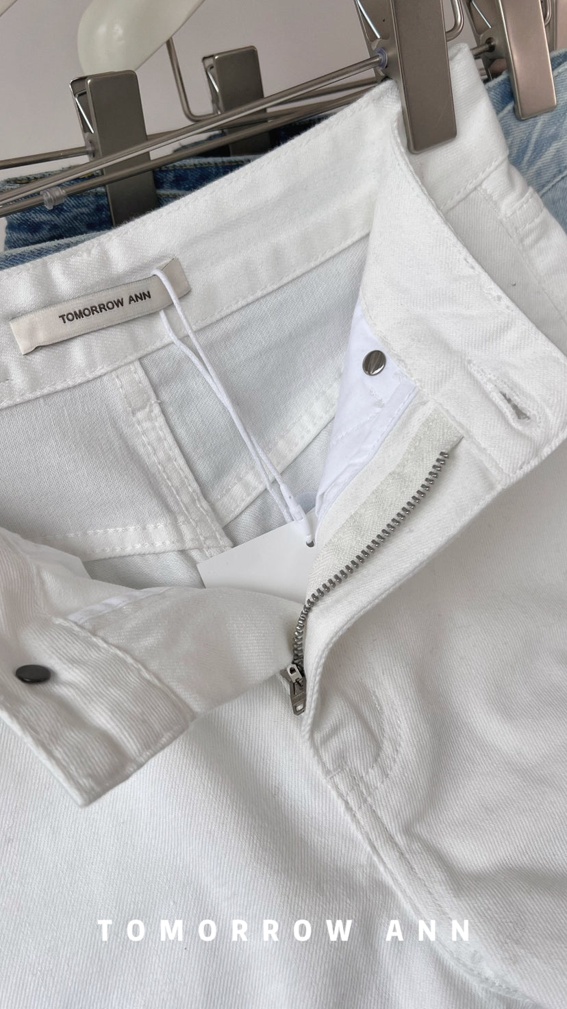 TOMORROW ANN High-Waisted Washed Denim Shorts - Versatile Spring Casual Essentials