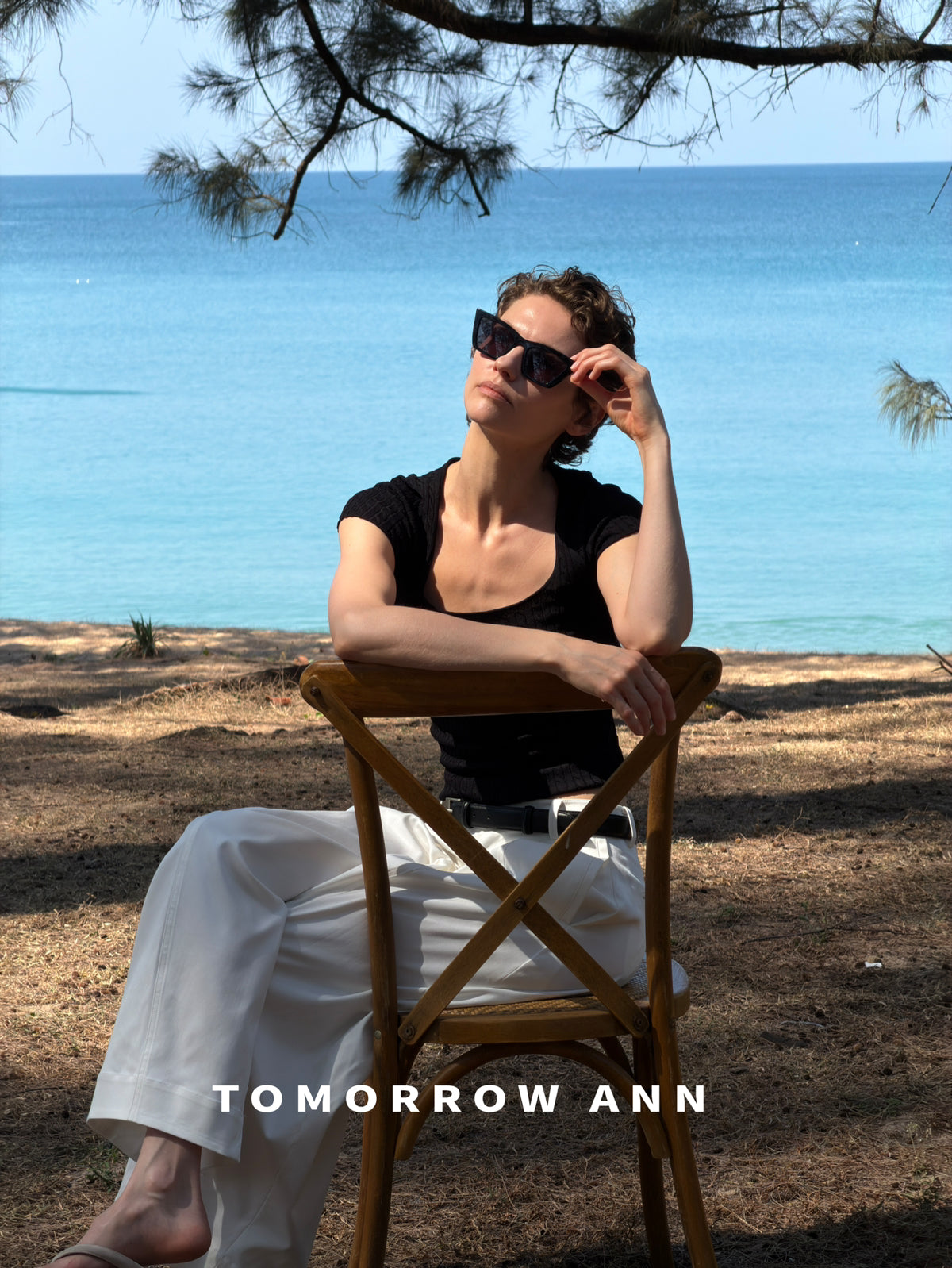 TOMORROW ANN Summer Square Neck Slim Fit Knit Top - Elegant Minimalist Short Sleeve Crop Top
