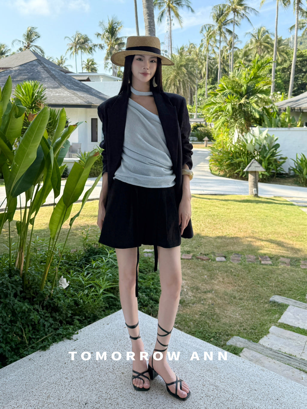 TOMORROW ANN Women's Minimalist Commuter Solid Blazer - 2026 Early Spring Collection