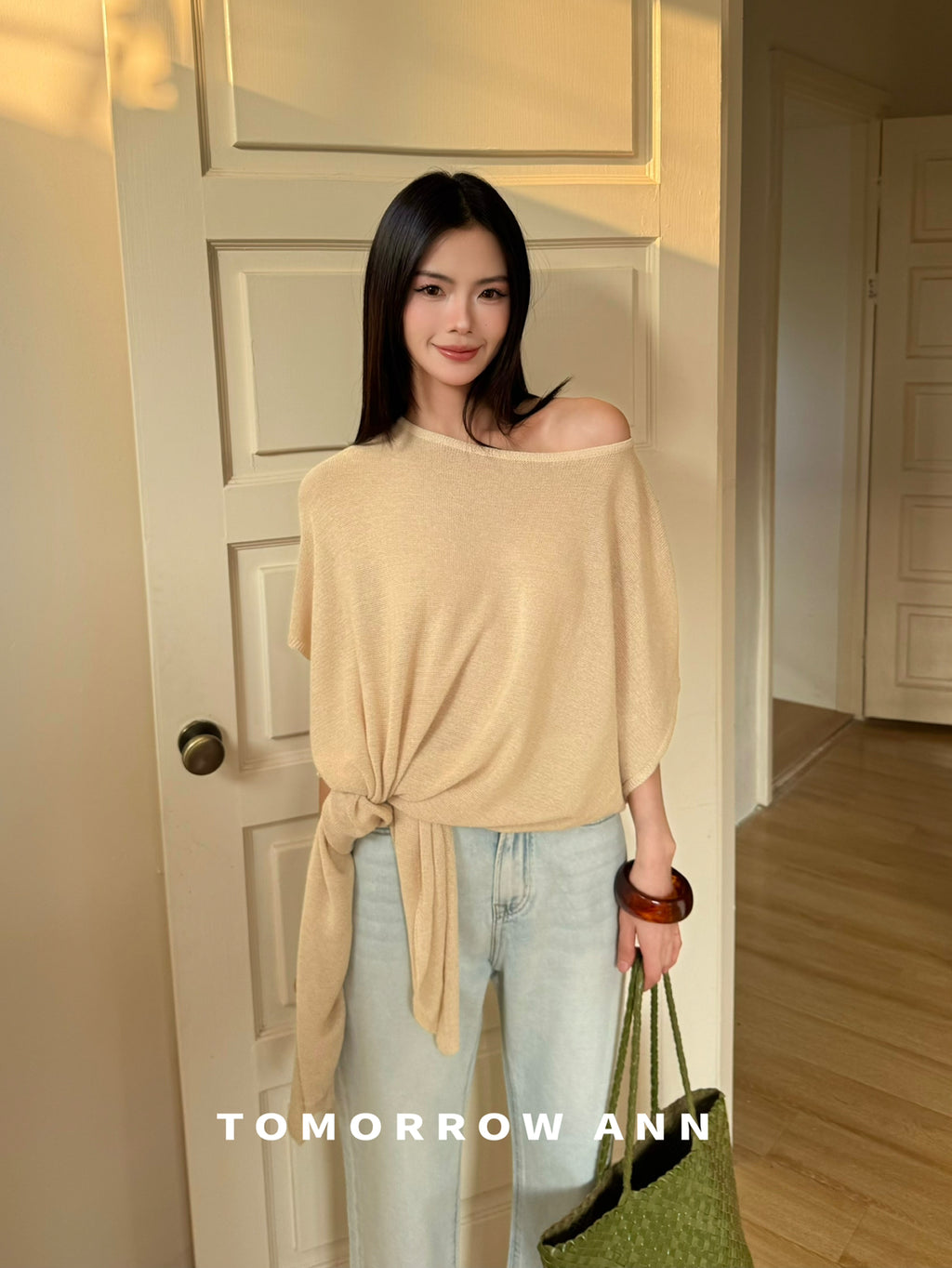 TOMORROW ANN Early Spring 2026 Lazy Style Elegant Loose Fashion Knitwear