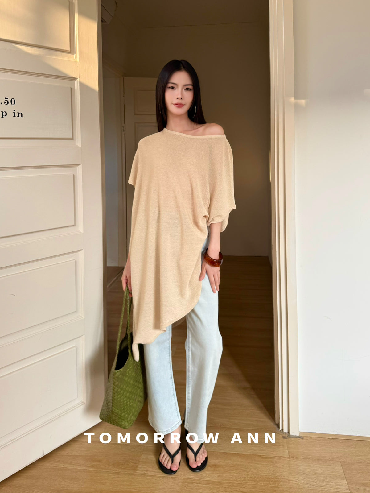 TOMORROW ANN Early Spring 2026 Lazy Style Elegant Loose Fashion Knitwear
