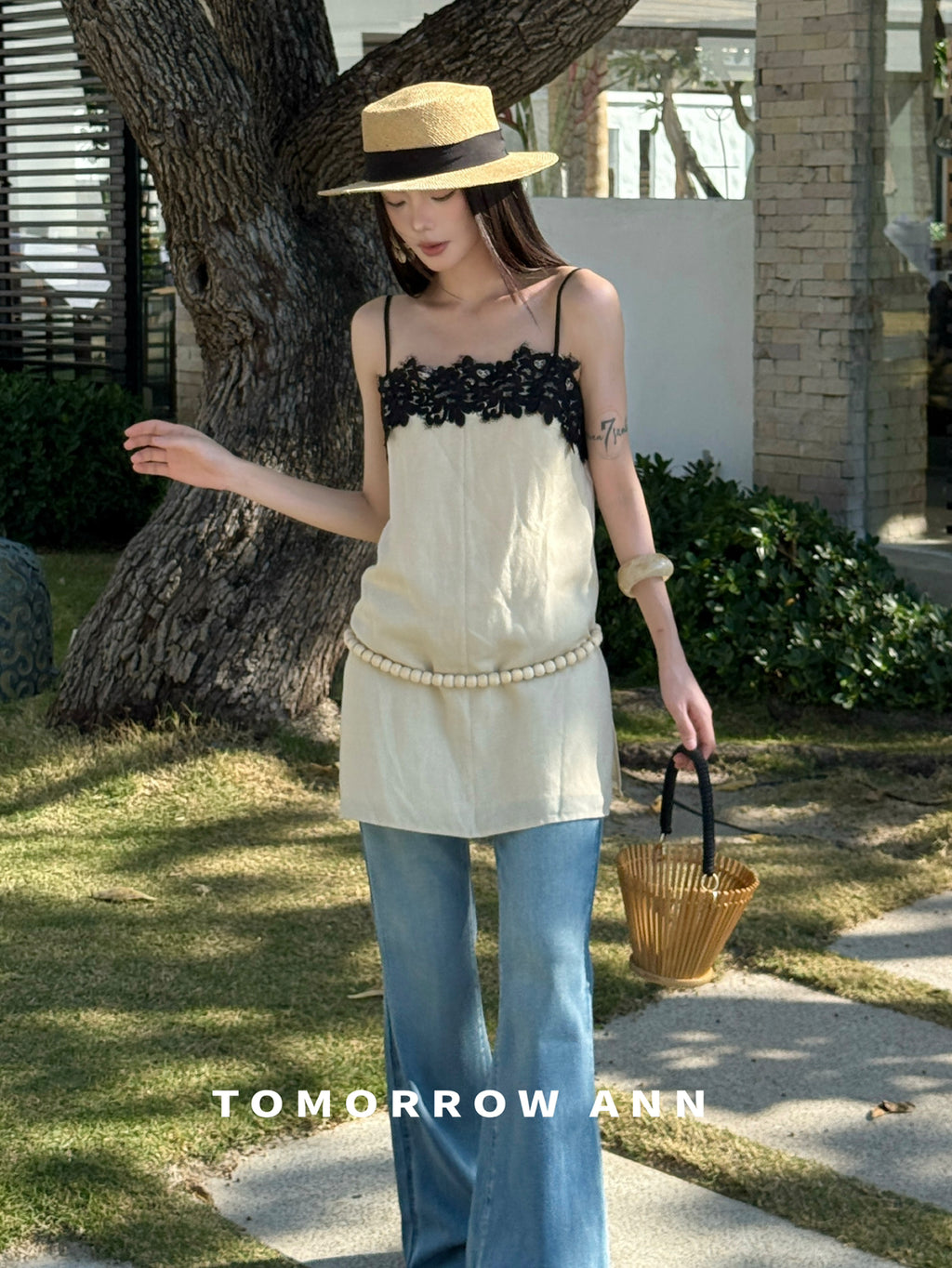 Tomorrow Ann Elegant Lace Patchwork Cami Top for Women - Spring 2026 New Arrival