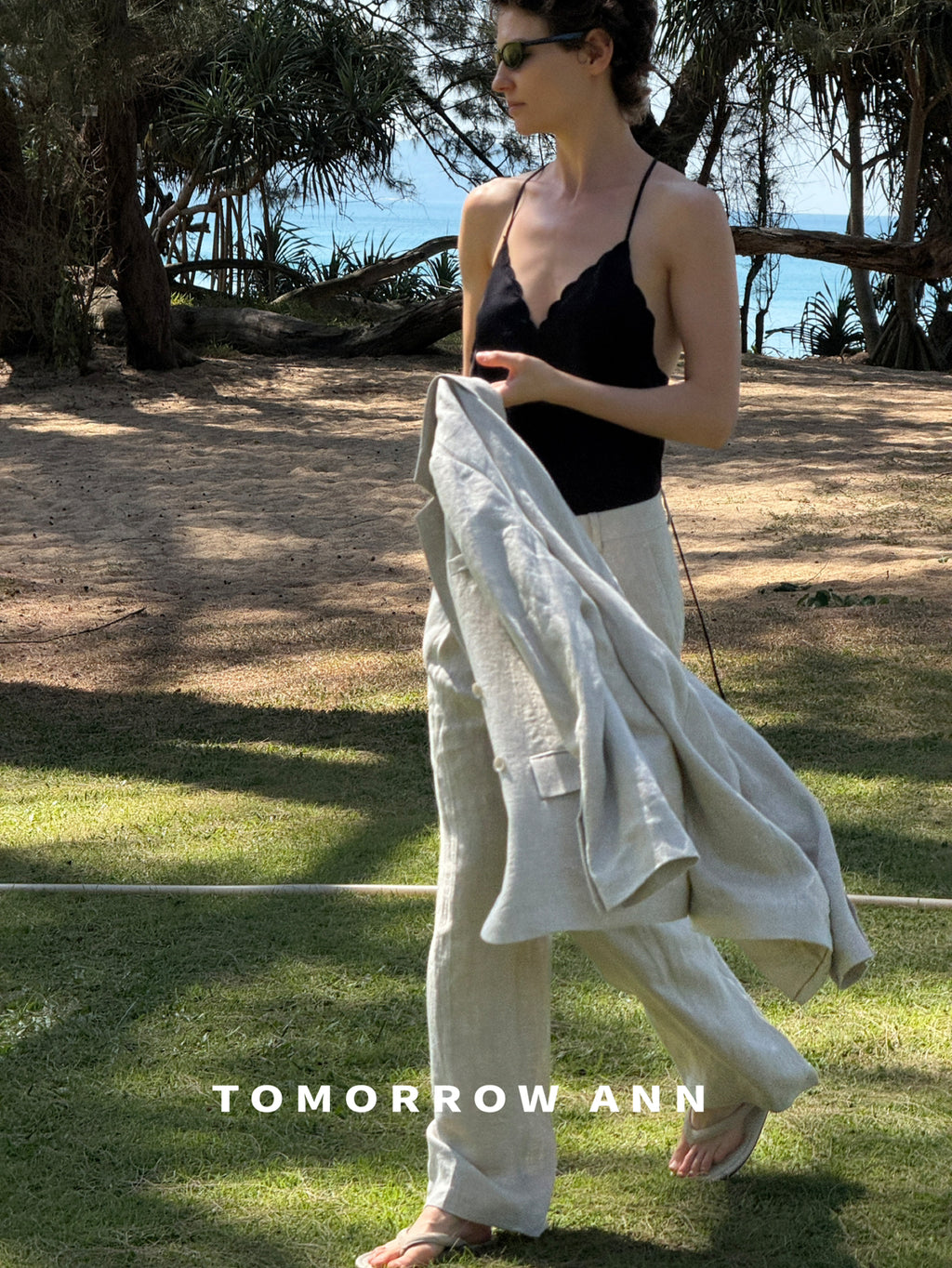 Early Spring 2026! 【TOMORROW ANN】Elegant Linen Commuter Fashion Wide-Leg Trousers 12628# OZQ
