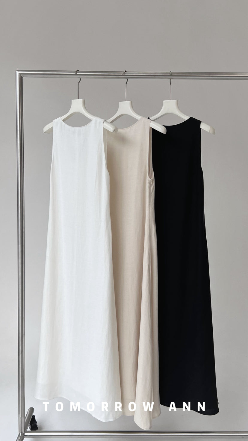TOMORROW ANN 2026 Early Spring Minimalist V-Neck Loose Fashion Maxi Dress