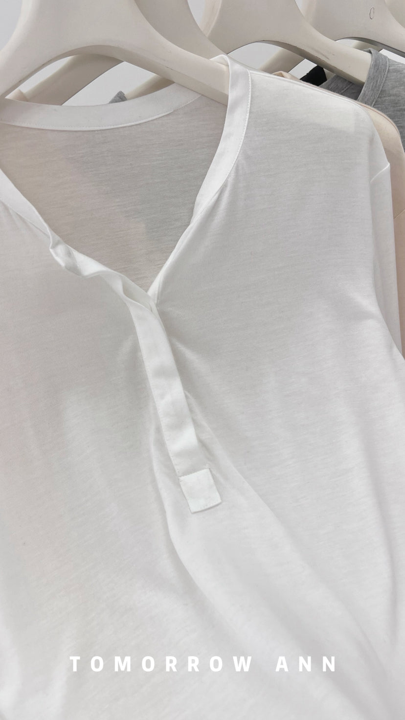 TOMORROW ANN Spring 2026 Premium Soft Cotton Everyday Essential Long Sleeve Base Layer Top