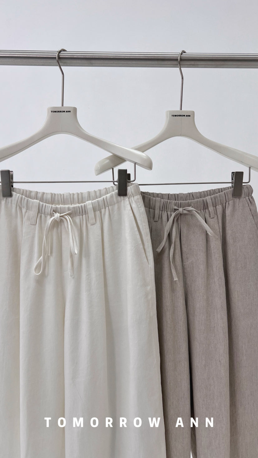 TOMORROW ANN Early Spring Minimalist Drawstring Fashion Casual Pants