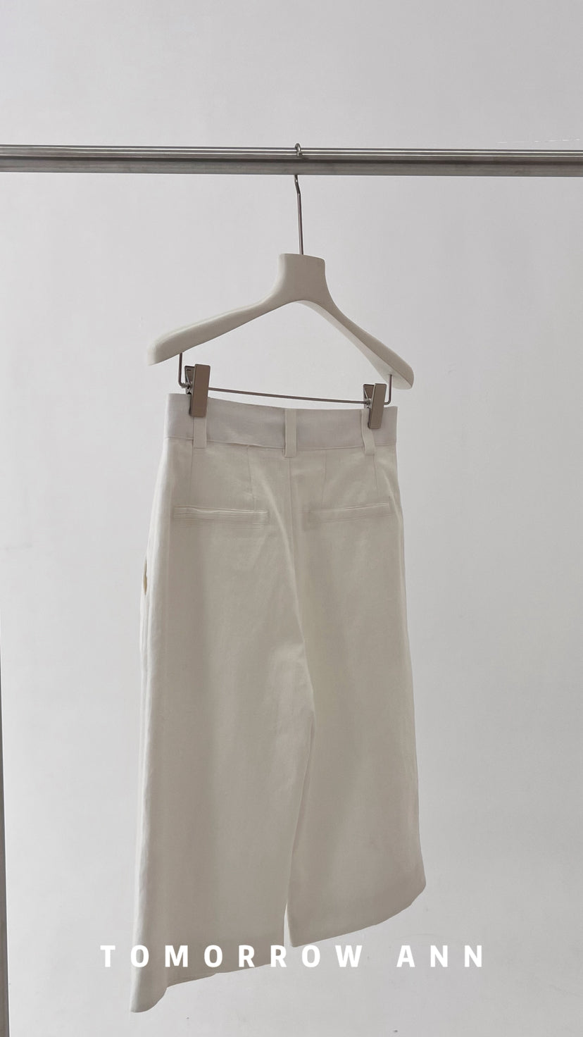TOMORROW ANN Premium Linen Straight-Leg Relaxed Fit Casual Pants for Women - 2026 Spring Collection