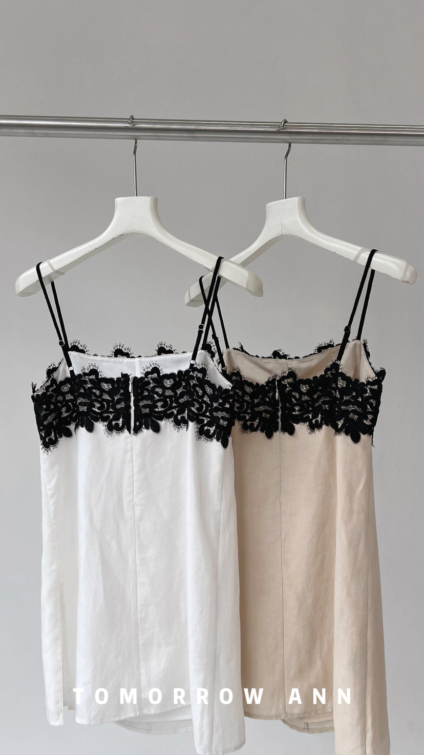 Tomorrow Ann Elegant Lace Patchwork Cami Top for Women - Spring 2026 New Arrival